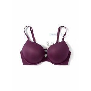 Victoria Secret T-Shirt Bra Bombshell Push Up Womens 38C Burgundy Adds 2 Cups